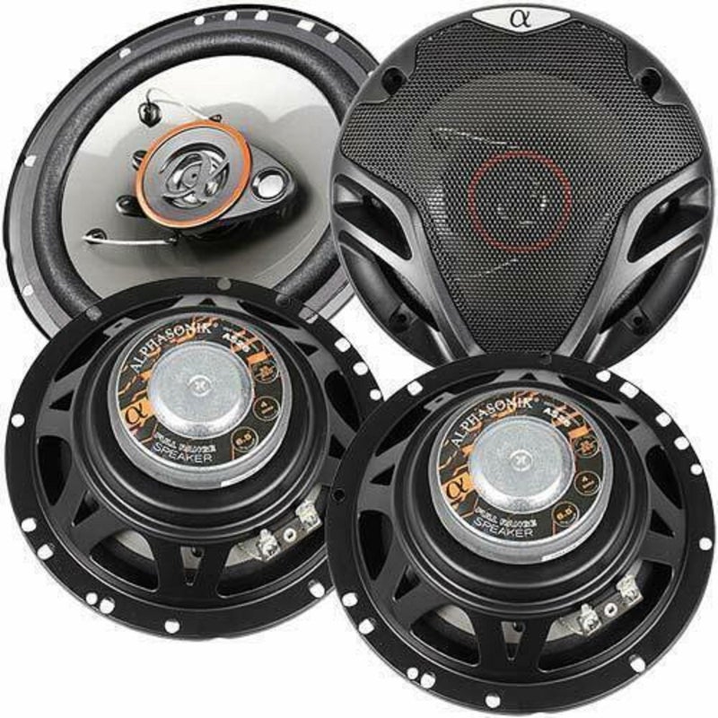 Alphasonik AS265P Loudspeakers 2 Pairs of 6.5" 350W Max 3-Way Speakers 4 Ohms Premium Quality Audio Door Speakers for Car or Truck Stereo Sound System - Image 1
